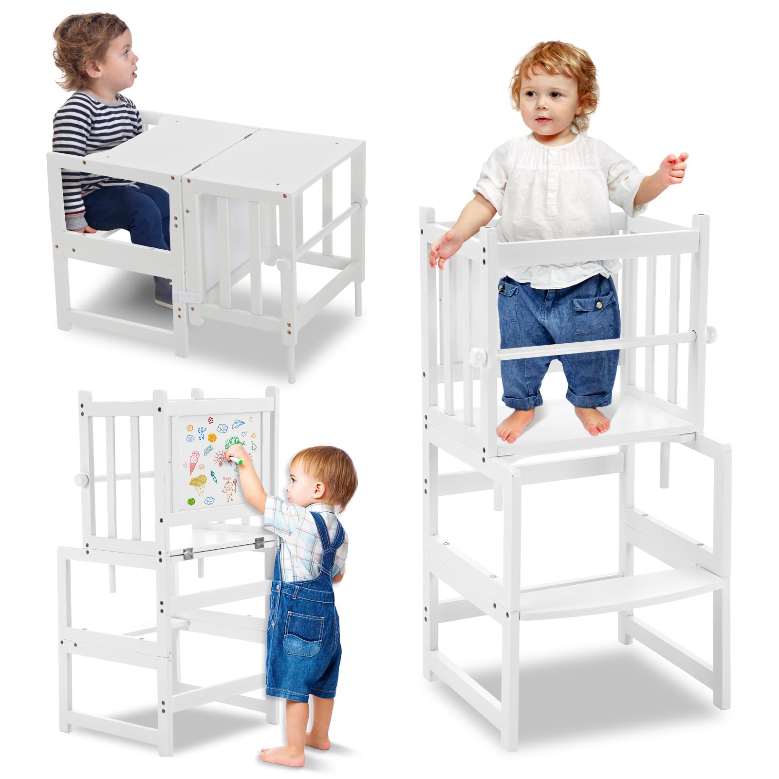 3-in-1 Multifunctional Toddler Standing Tower