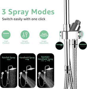 Rainfall Shower Head with Handheld Combo