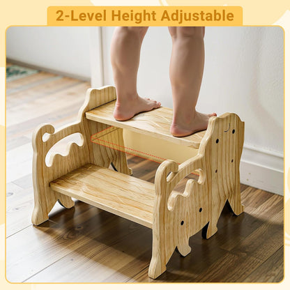 Height Adjustable 2 Step Stool for Kids