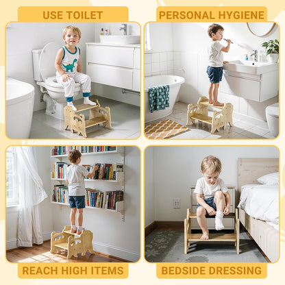 Height Adjustable 2 Step Stool for Kids